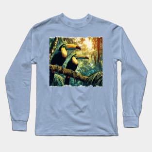 Gorgeous Tropical Toucan Birds Long Sleeve T-Shirt